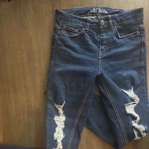 Vintage Dark Stone Wash Ankle Skinny Jeans